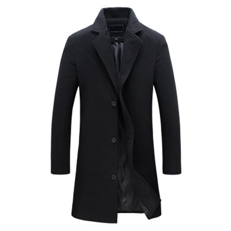 Chaquetas de moda para hombre Abrigos ajustados para hombre de negocios para hombre largos de invierno a prueba de viento Outwears de talla grande 5XL negro gran oferta de alta calidad