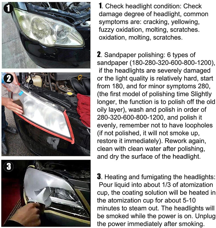 800G Headlights Liquid Polymer Headlight Chemical Polish Repair Fluid Headlight Restoration Polish Car Headlight Renovation