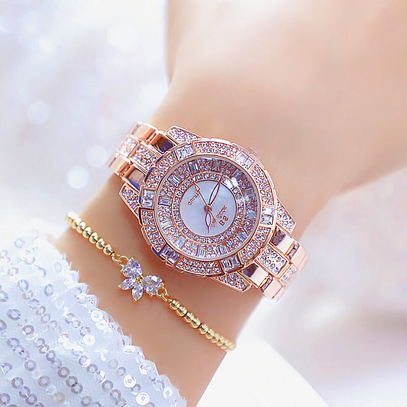 Women Luxury Brand Watch Rose Gold Ladies Watch Quartz Stainless Steel Female Clock Waterproof Watch Women Reloj Mujer