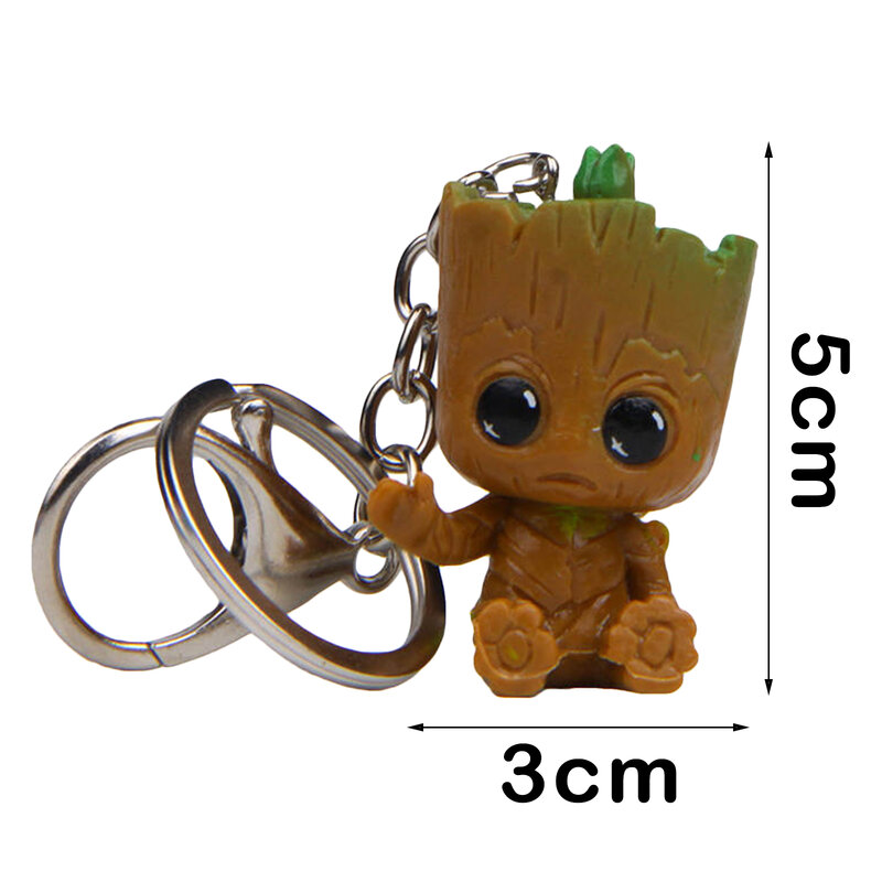 4 Styles Groot Keychains Bag Pendant Key Ring For Women Kids Girls Tree Man Cartoon Super Hero Cute Baby Tree Man Keychain