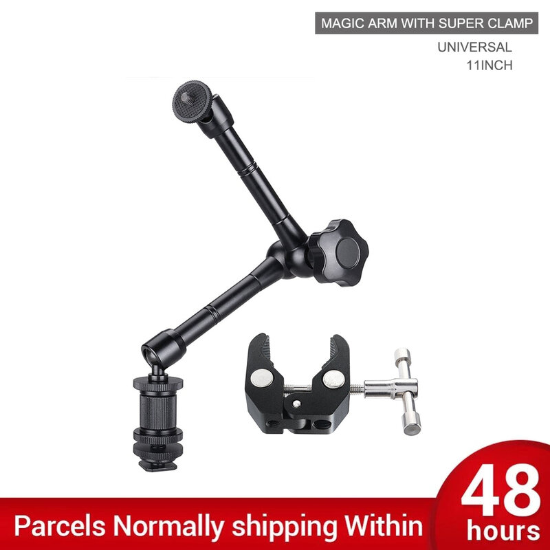 11 Inch Adjustable Friction Articulating Magic Arm Super Clamp for SLR LCD Monitor LED Flash Light Photo Accessories