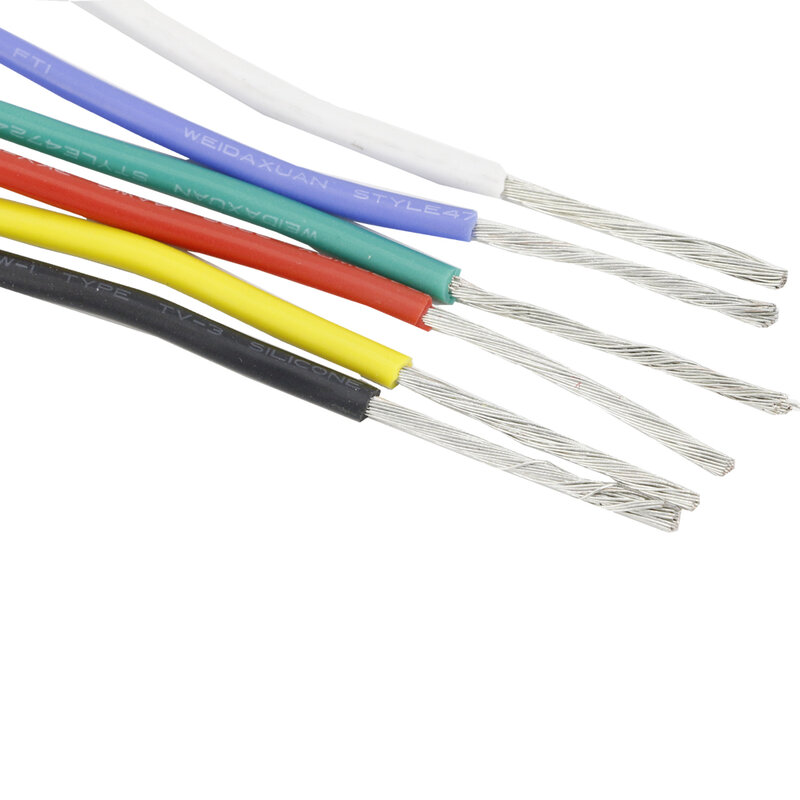Cable de silicona suave resistente al calor, 5 metros, UL3239, 14AWG, 16AWG, 18AWG, 20AWG, 22AWG, 24AWG, 26AWG, 28AWG, 30AWG, bricolaje
