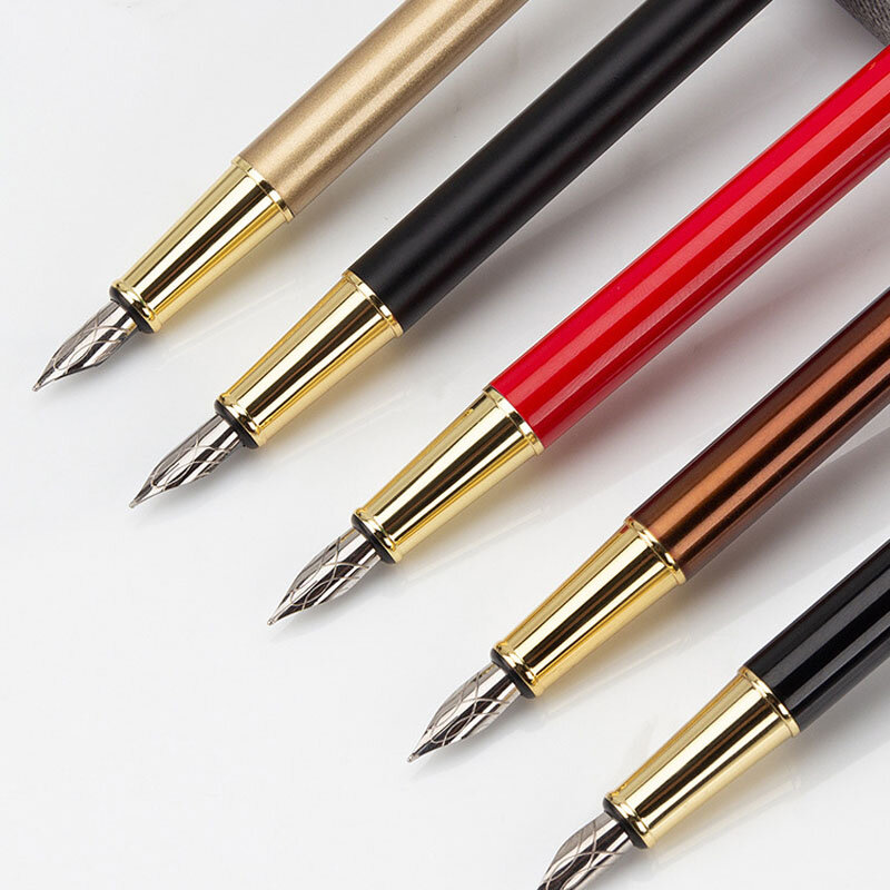 Kleurrijke Luxe Kwaliteit Metalen Business Office Vulpen Student School Kantoorbenodigdheden Inkt Kalligrafie Pen
