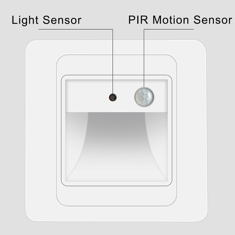 مصباح حائط LED مع كاشف حركة PIR ، ضوء ليلي ذكي ، 2 وات ، للسلالم والمطبخ