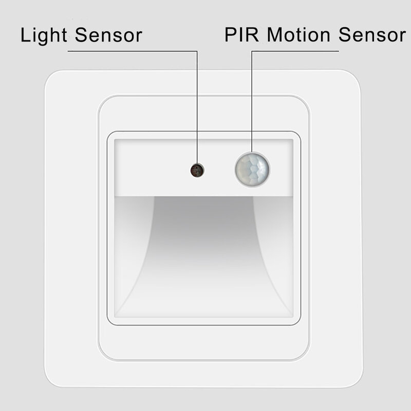 2w luz da noite lâmpada inteligente pir sensor detector de movimento levou luz da escada recesso passo lâmpada escada lâmpada de parede cozinha foyer