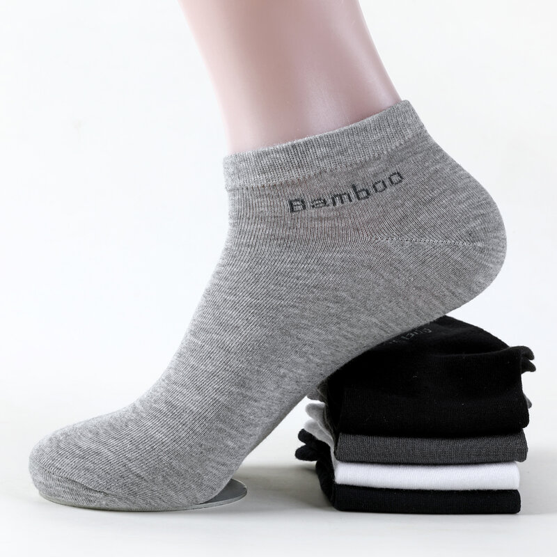 3 Paren/pak Mannen Bamboevezel Ankle Sokken Ademend Anti-Bacteriële Sokken Hoge Kwaliteit No Show Boot Sokken Korte mannen Maat 38-45