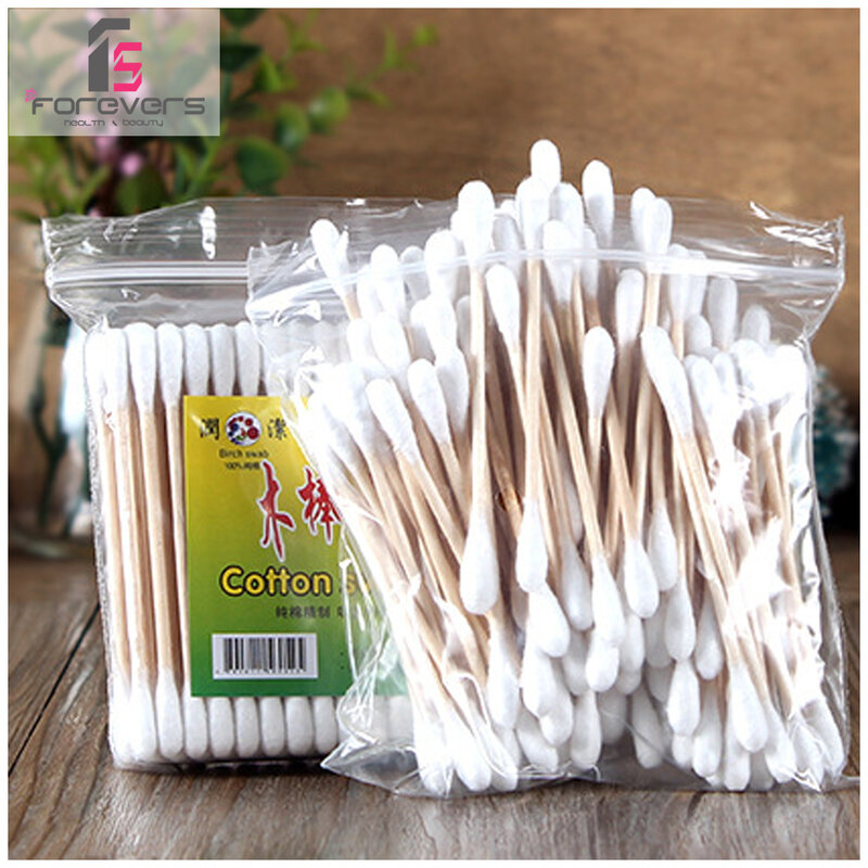 1000pcs Double Head Cotton Swab Women Makeup Cotton Buds Tip For Wood Sticks Nose Ears Cleaning Health Care Tools