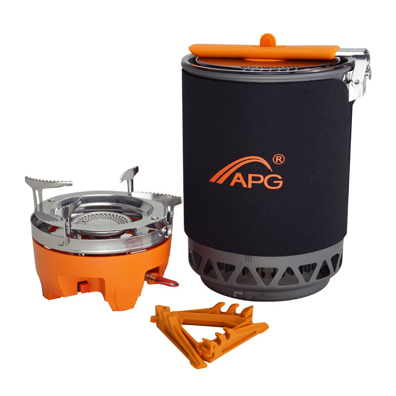 APG-Queimadores a Gás de Acampamento Portáteis, Sistema 1600ml, Fogão a Gás Flueless, Sistema de Cozinha