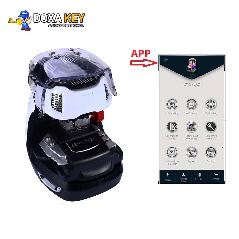 V2022 Database 2M2 Magic Tank PLUS Automatic Car Key Cutting machine controlled by bluetooth Support Android