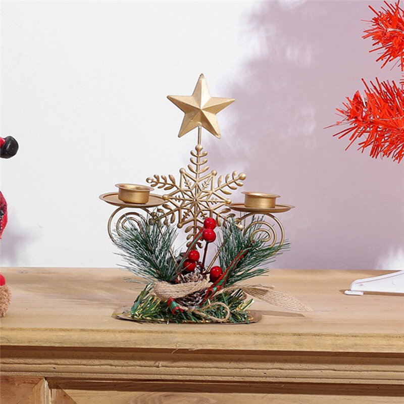 Kerst Smeedijzeren Stijl Lantaarn Kandelaar Eettafel Woondecoratie Ornamenten Metalen Ambachten Hanger Xmas Gifts