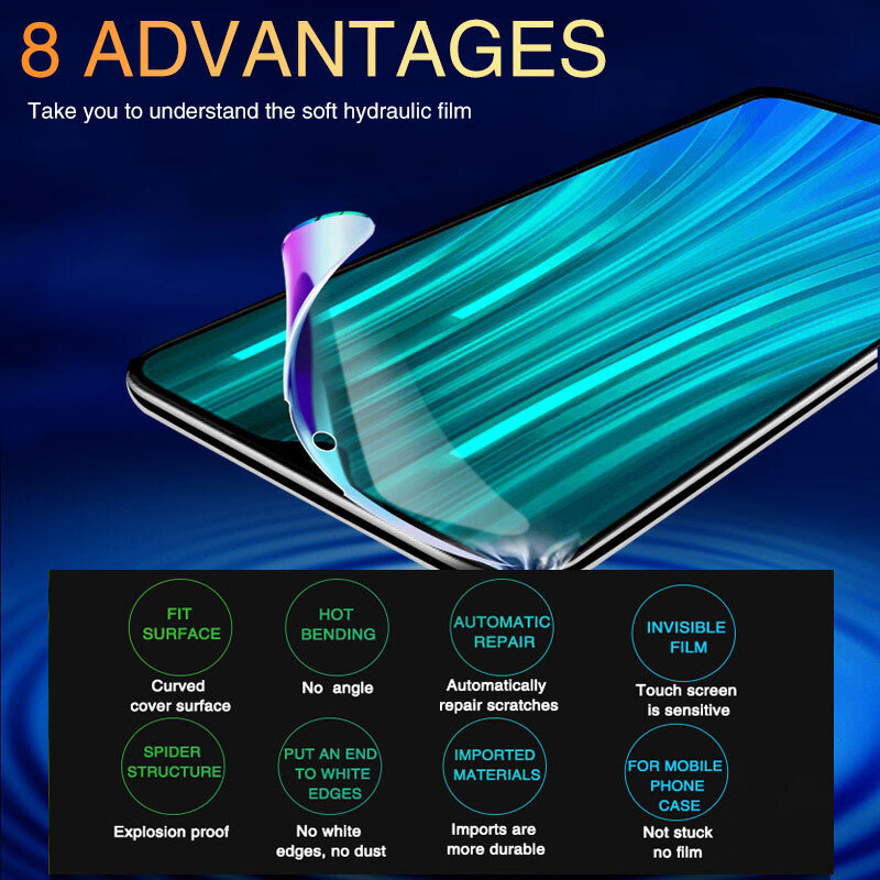 Гидрогелевая пленка для Xiaomi Redmi Note 9S, 9, 10 Pro, 7, 8, K30, K20, 8T, Redmi 8, 8A, 9, 9A, 7, (не стекло), 2 шт.