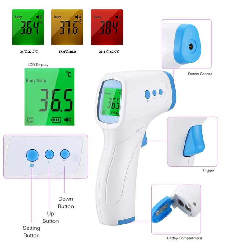 Adultos Não-Contato Termômetro Do Bebê Termômetro infravermelho Testa Corpo Ouvido Febre infrarojo termometro digital термометр