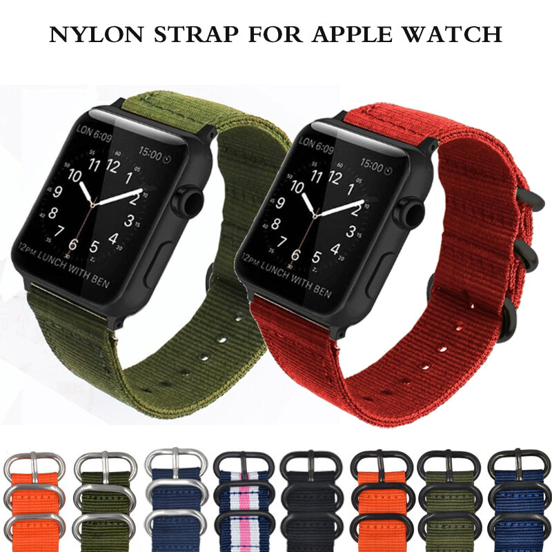 Ремешок для часов Apple watch band 5, 4, 3, 44 мм, 40 мм, correa, iwatch band 42 мм, 38 мм, спортивный нейлоновый наручный браслет, ремень, аксессуары для Apple watch