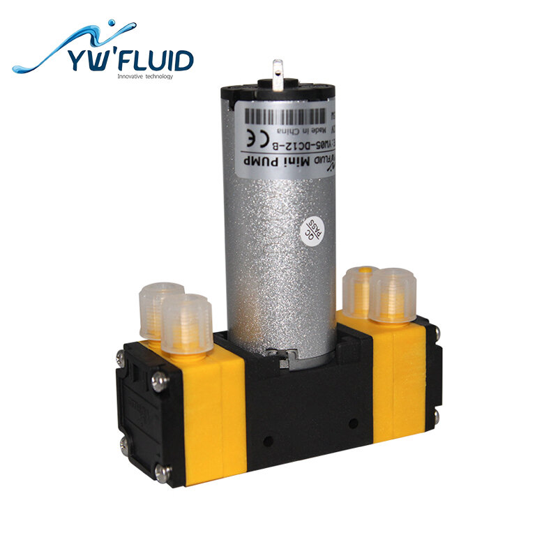 YWfluid-mini bomba de aire/líquido de diafragma, motor de CC de larga duración, 24/12V, utilizada para máquinas de diálisis, YW05B-DC