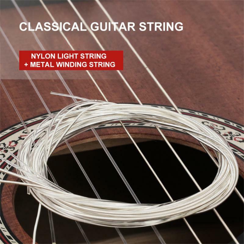 Cordas de nylon super leves para guitarra clássica Substituição de prata Cordas chapeadas Peças de arame de aço quente