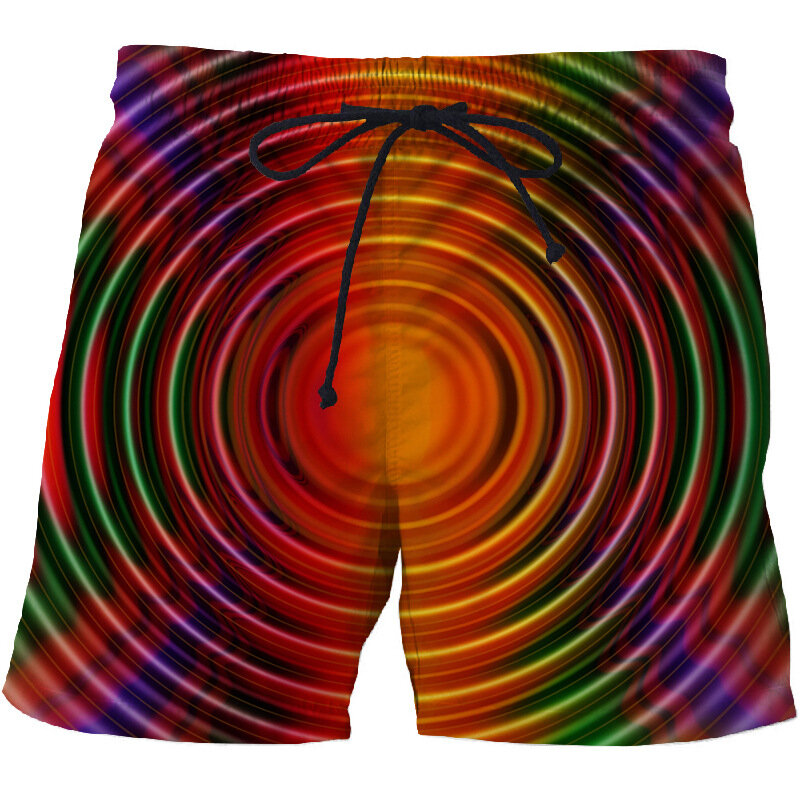 Мужские Пляжные штаны в полоску с 3d-эффектом головокружения, летние быстросохнущие плавки для плавания, пляжные брюки, мужские повседневны...