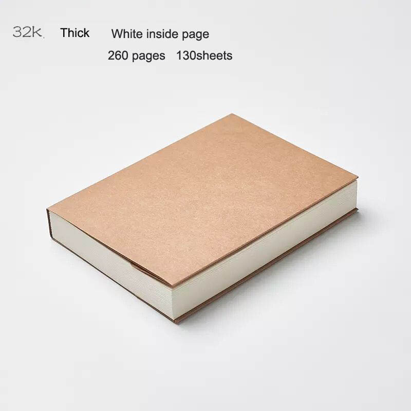 16K 32K สีน้ำตาลคราฟท์ Sketchbook/สมุดบันทึก/ไดอารี่/Note Book Blank Kraft กระดาษ Sketchbook