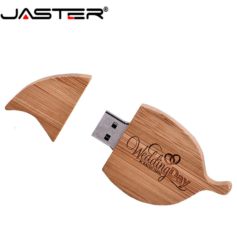 JASTER-محرك أقراص فلاش USB 2.0 على شكل ورقة ، محرك أقراص فلاش خشبي ، 4 جيجابايت ، 8 جيجابايت ، 16 جيجابايت ، 32 جيجابايت ، 64 جيجابايت ، محرك أقراص يو ، هدية (شعار مخصص مجاني)