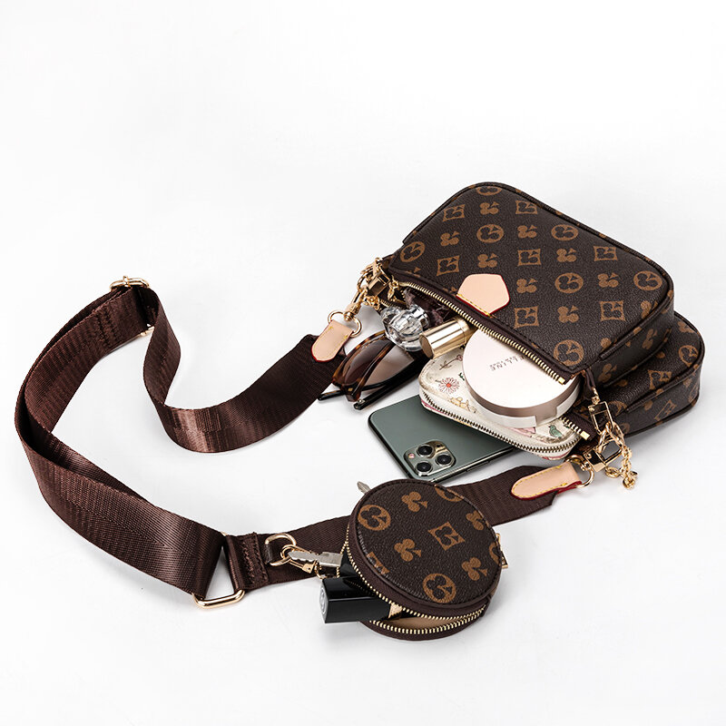 Модная брендовая дизайнерская сумка-мессенджер 3 в 1, кожаная сумка-тоут через плечо, сумка-тоут, клатч, новая сумка на плечо, клатч, сумка-тоу...