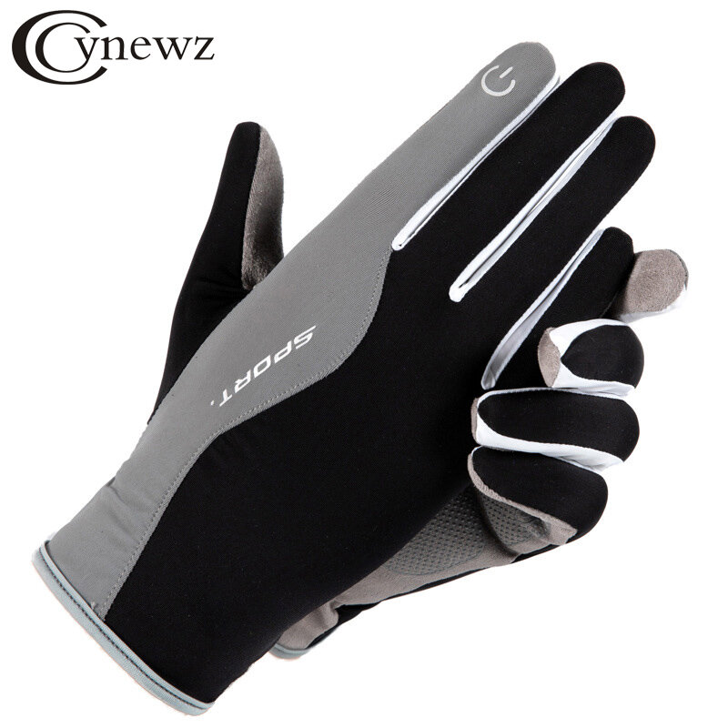 Ultra-delgada de guantes para hombres Cool protección antideslizante de silicona de seda de hielo de verano para conducir, para pescar las mujeres elástico guantes