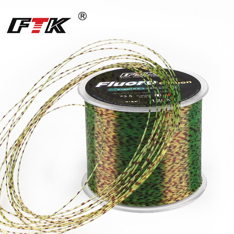 FTK-Ligne de pêche invisible à revêtement fluorocarbone, fil de 120m, 0.20mm-0.50mm, 4.13LB-34.32LB