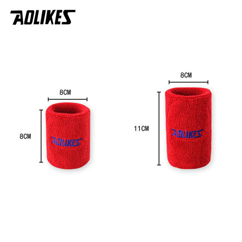 AOLIKES-muñequeras elásticas de algodón para gimnasio, 1 piezas, soporte de equipo de Fitness, levantamiento de pesas, envolturas de muñeca para baloncesto y tenis
