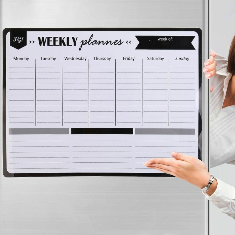 White board Weekly Planner Soft Magnetic whiteboard Fridge Magnets Message Remind Memo Pad pizarra blanca