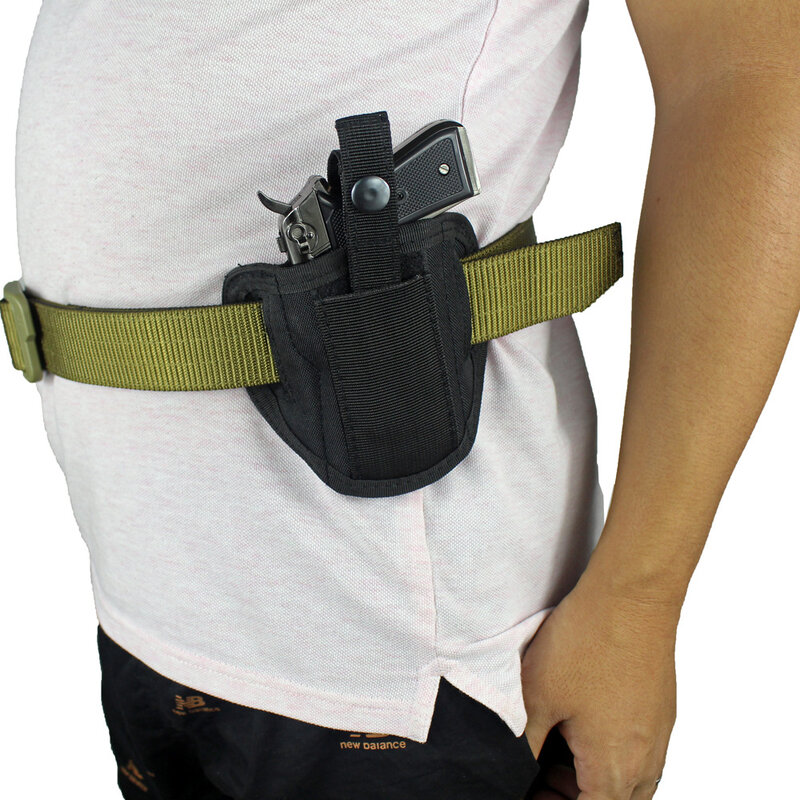 Sarung pistol taktis Universal, tas pinggang kantong kiri kanan 6 posisi, sarung pistol Glock Airsoft berburu