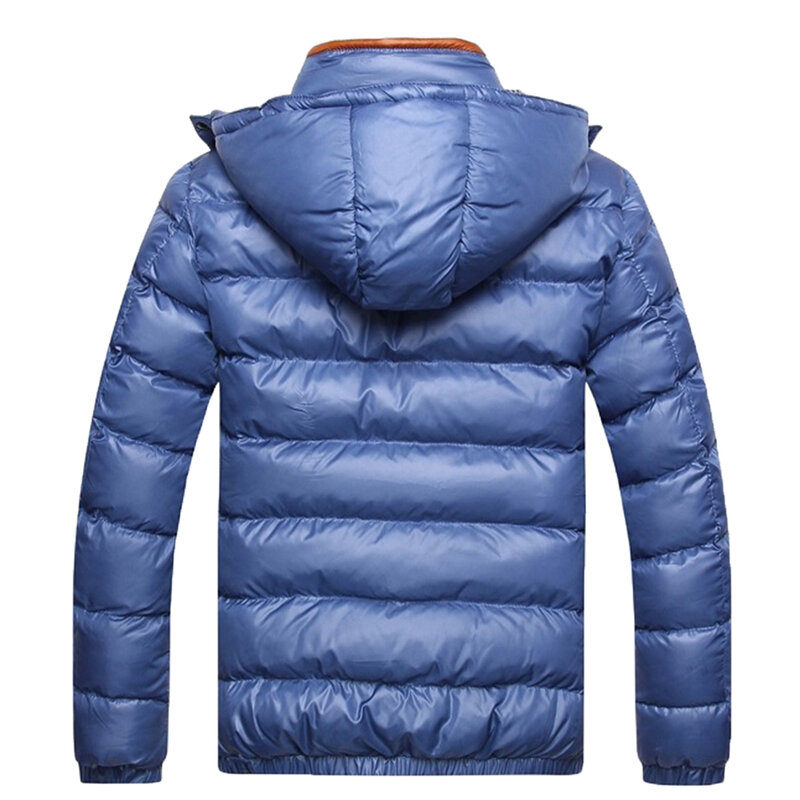 HOT Penjualan!!! Baru Kedatangan Musim Dingin Pria Warna Solid Zip Up Lengan Panjang Saku Jaket Blue Coat Grosir Dropshipping
