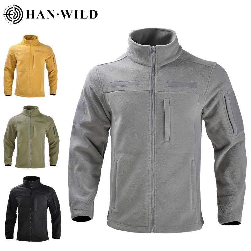 따뜻한 양털 하이킹 재킷 남성용, 야외 육군 의류, 등산, 사냥, 캠핑, 열 군사 전술 방풍 재킷