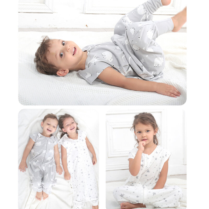 Детский спальный мешок с ногами весна-лето носимое одеяло с ногами Хлопковая пижама для малышей мягкий детский комбинезон Одежда для новорожденных