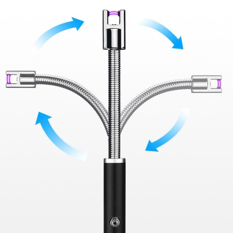 Encendedor de arco de pulso de rotación de 360 grados encendedor electrónico de cocina y barbacoa recargable USB portátil a prueba de viento