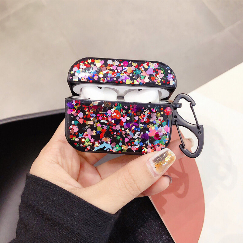 Bling Glitter Sequins Earphone Case For Apple Airpods Pro Wireless Bluetooth Accessories For AirPods 3 Headset Protective Cover