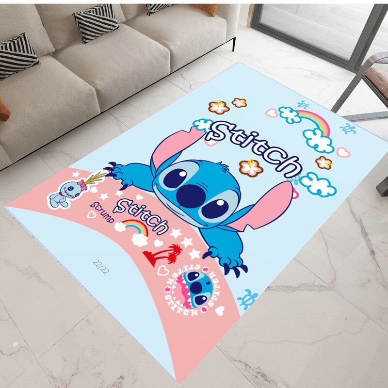 100x160cm Cartoon Lilo &Stitch  Kids Playmat Washable Carpet Rug for Living Room Floor Rug Carpet Cute Floor Mat Girl Rug