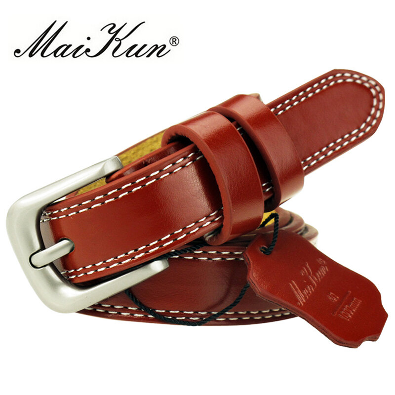 Cinturones de cuero genuino de calidad superior para mujeres, faja, cinturón femenino de lujo, cinturón decorativo de cintura Simple, Color caramelo, triangulación de envío