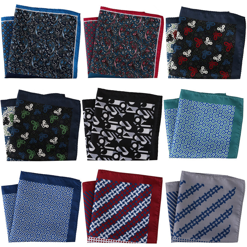 Tailor Smith-Mouchoirs carrés de poche pour hommes, mouchoirs trempés, serviette de poitrine Paisley floral, accessoires de mode, nouveauté, 30x30cm