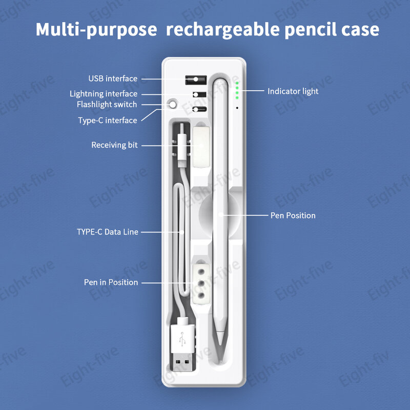 Suitable for Apple Pencil 2 stylus and iPad Pro 11 12.9 2020 9.7 2018 Air 3 10.2 2019 Mini 5 storage multi-function pen case
