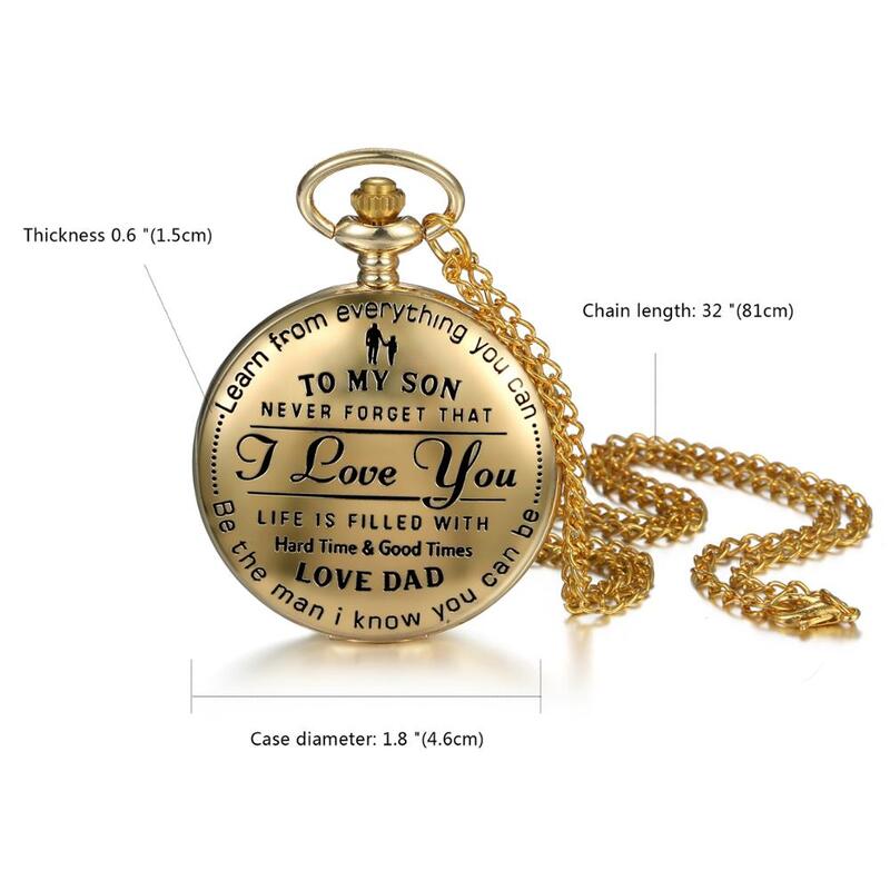 LANCARDO-reloj de bolsillo de cuarzo para hombre y niño, cadena, collar, reloj de pulsera
