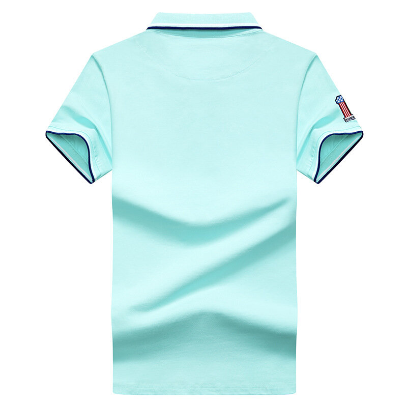 Koszulka polo mężczyźni lato nowy wysokiej jakości bawełny mężczyzna z krótkim rękawem stałe kolorowe hafty młodzieży Business casual koszulka polo 4XL 8631