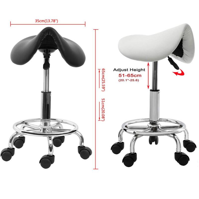 Гидравлическое седло Honhill, салонный стул для парикмахерской, вращающийся на 360 градусов, черный, белый