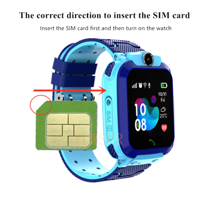 Q12 Kids Smart Watch impermeabile LBS Location Support ebraico 2G SIM Card ascolta Baby Tracking ragazzi ragazze Smartwatch orologio regalo