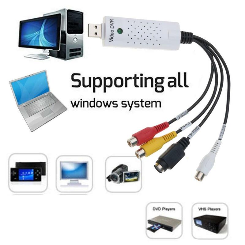 Kebidu-USB 2.0 para RCA cabo adaptador, conversor, áudio, vídeo captura cartão, cabos de PC, TV, DVD, VHS, TV, Game Device 630