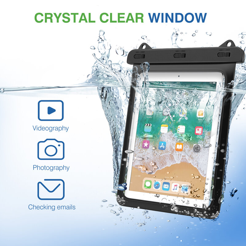 Étui étanche universel pour tablette, pour iPad Air 5 10.9,Samsung Tab S4/ S3/ S2/Tab A 9.7, sac sec de plongée sous-marine