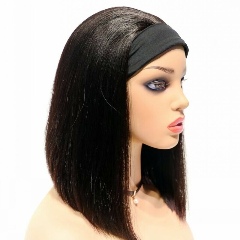 Perruque avec bandeau pour femmes, cheveux humains Remy brésiliens, vierges, bon marché, prix d'usine, offre spéciale