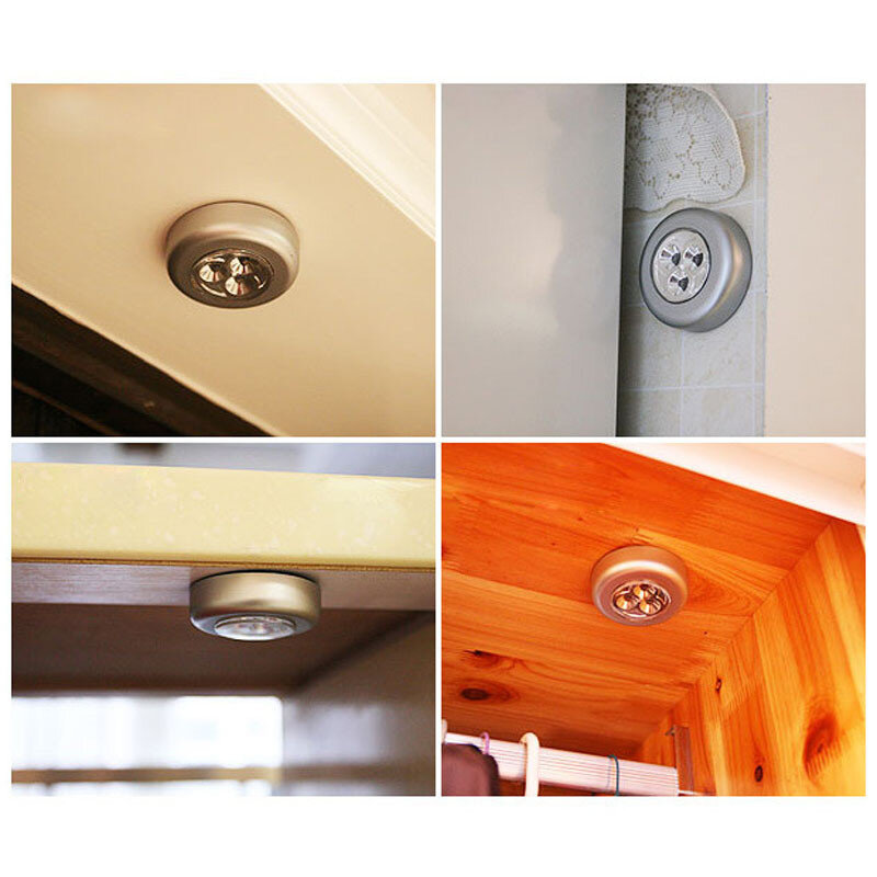 ไฟติดผนัง LED 3/4 1ชิ้น, สติ๊กเกอร์ติดตู้ครัวโคมไฟแบบสัมผัสโคมไฟตกแต่งบ้านโคมไฟแบบสัมผัส