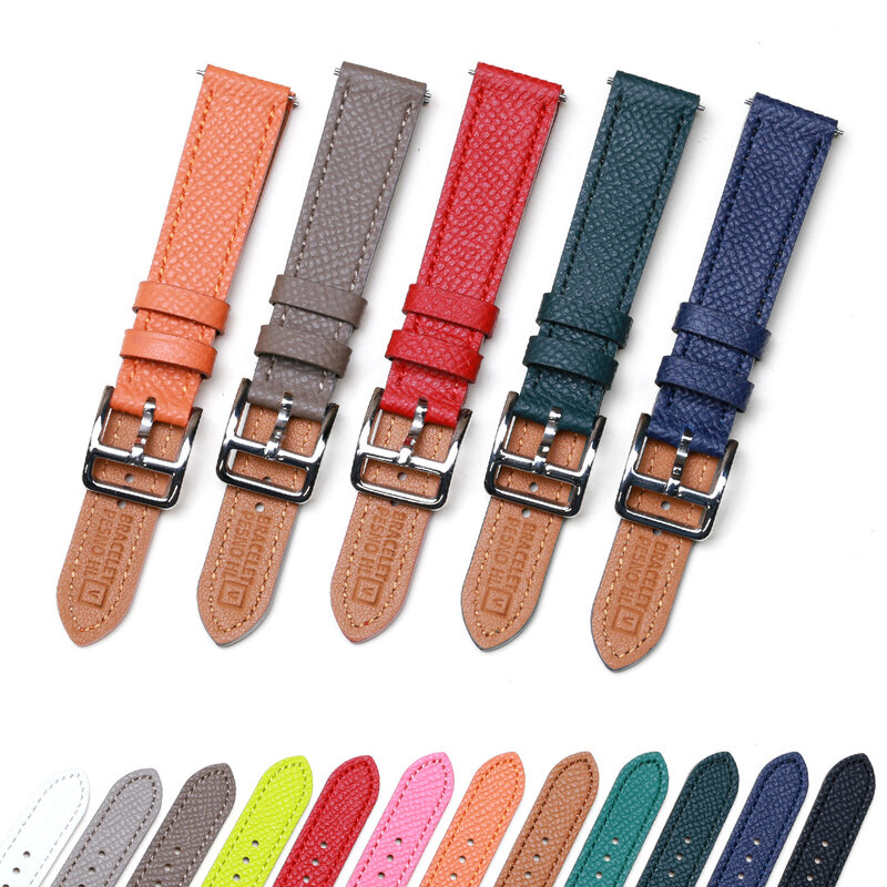 PESNO compatible con H Hour HH1.210 501 16mm 20mm correas de reloj de piel de becerro auténtica, pulsera de cuero de capa superior, bandas de reloj