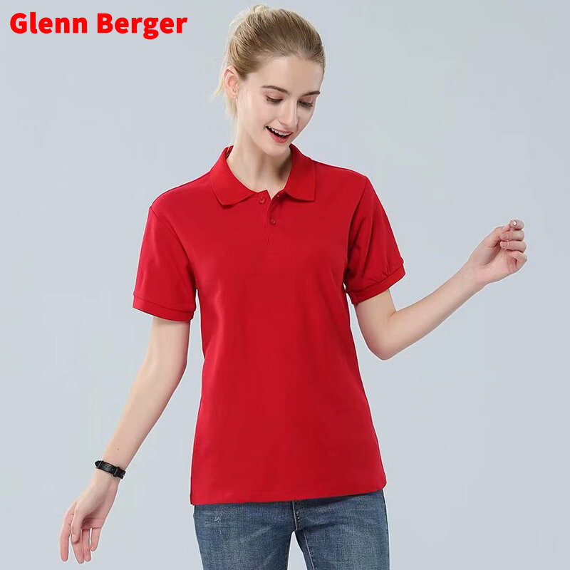Glenn Berger 2019 Nova Camisa Polo Verão Mulheres Casual Manga Curta Slim Camisas Polos Mujer Plus Size Feminina de Algodão Polo parte superior da camisa