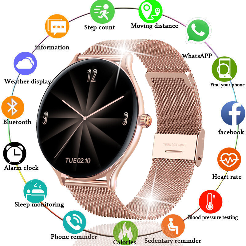 Smartwatchใหม่ผู้ชายและผู้หญิงHeart RateความดันโลหิตฟิตเนสTrackerกีฬาสุภาพสตรีSmart Watchผู้ชายสำหรับAndroid IOS