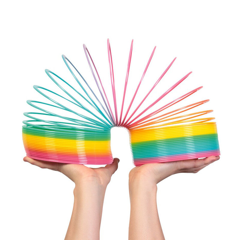 Spiral jogo arco-íris louco primavera antistress brinquedo para crianças, tamanho grande, engraçado ao ar livre crianças favores do partido, presente guloseimas, 9cm