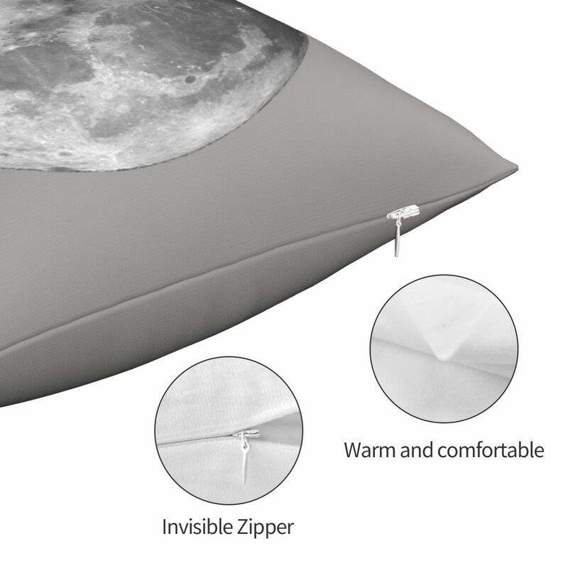 Lua cheia quadrado fronha de linho poliéster veludo criativo zip decoração cama capa de almofada